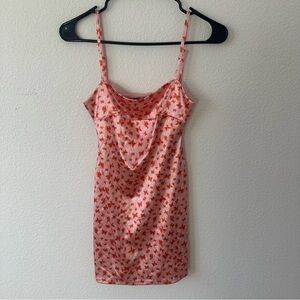 Urban Outfitters Pink Butterfly Print Slip‎ Dress  XS
